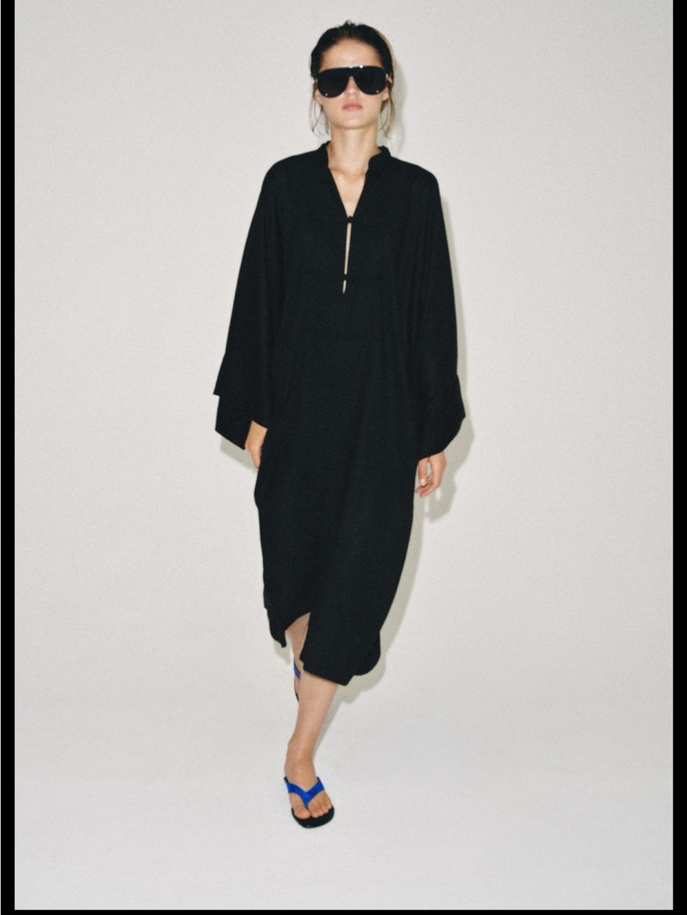 Zara Black frog button tunic dress 2216/231/800